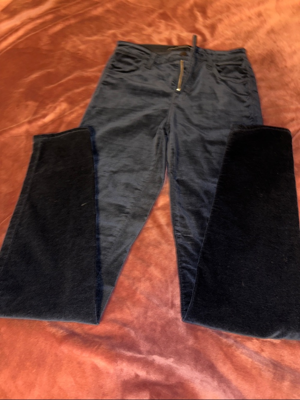 Women’s Navy Velvet Boot Cut Jeans